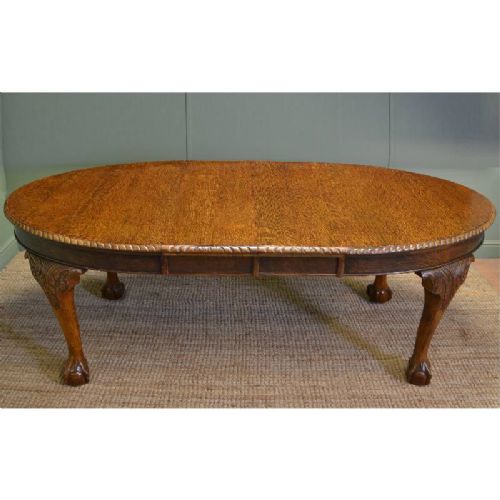 fig 1. Quality Oak Extending Wind Out Edwardian Dining Table