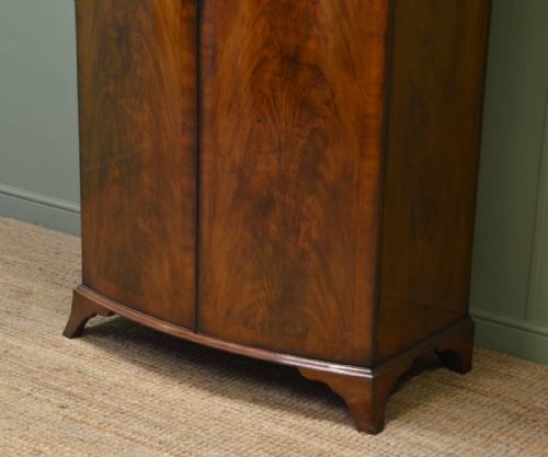 fig 1. Edwardian Figured Mahogany Bow Fronted Antique Wardrobe