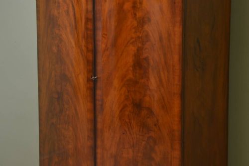 fig 2. Edwardian Figured Mahogany Bow Fronted Antique Wardrobe