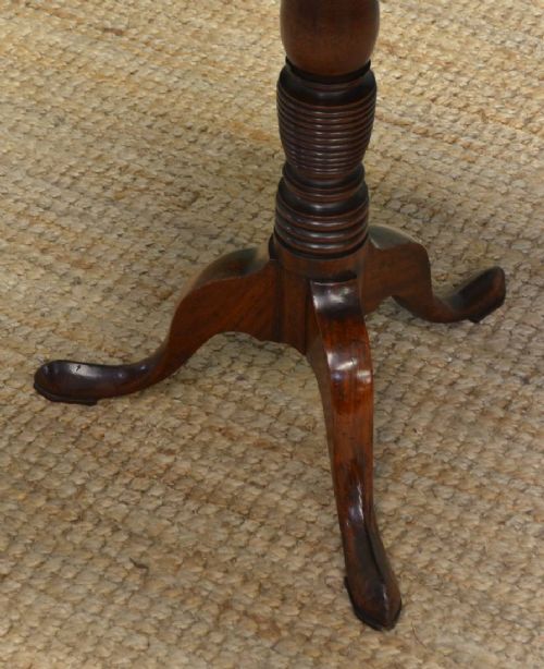 fig 2. Diamond Topped Georgian Mahogany Antique Tripod Occasional Table