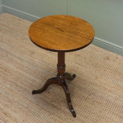 Small Country Oak  Georgian Antique Tripod Occasional Table