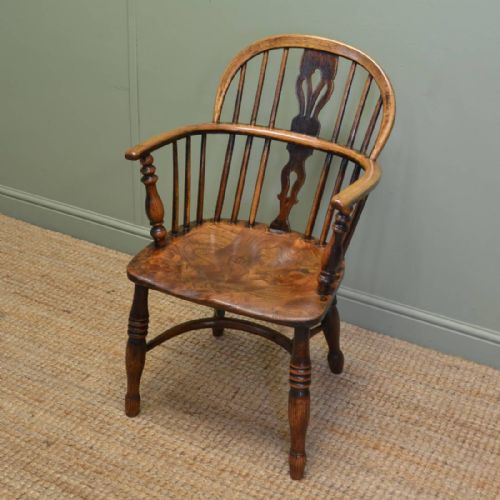 Country Georgian Antique Oak and Elm Windsor Chair