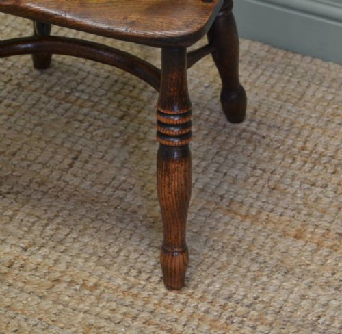fig 1. Country Georgian Antique Oak And Elm Windsor Chair