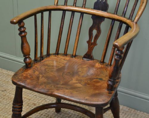 fig 2. Country Georgian Antique Oak And Elm Windsor Chair