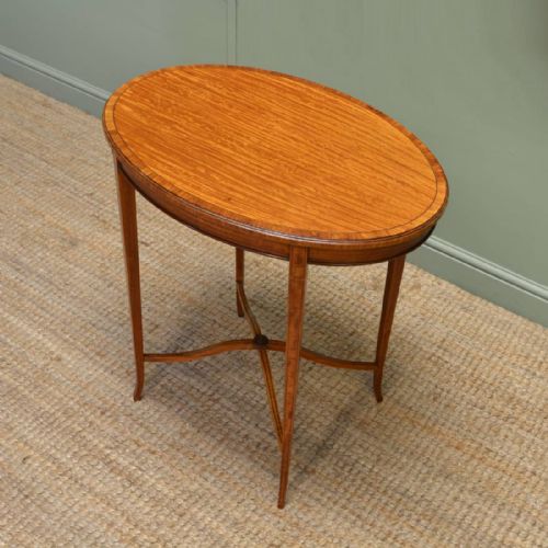 Elegant Edwardian Antique Beautifully Figured Satinwood Occasional / Side Table