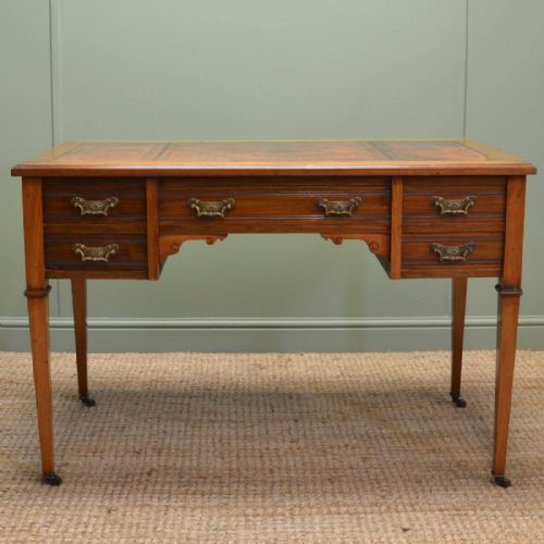 Characterful Victorian Walnut Antique Desk / Writing Table