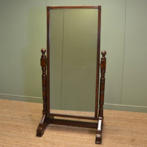 Arts and Crafts Victorian Large Ash Antique Cheval Mirror