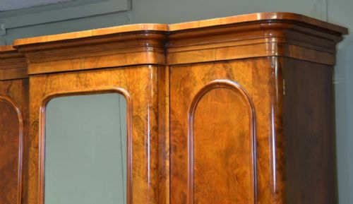 fig 2. Spectacular Quality Figured Burr Walnut Antique Triple Wardrobe