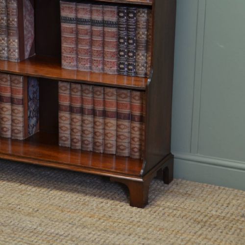 fig 1. Unusual Edwardian Mahogany Waterfall Antique Open Bookcase