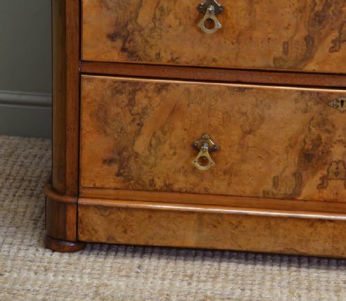 fig 1. Spectacular Figured Walnut Antique Victorian Chest Of Drawers