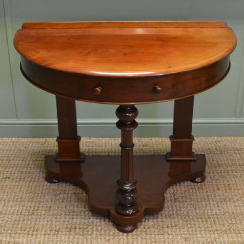 Victorian Mahogany D End Antique Console / Side Table