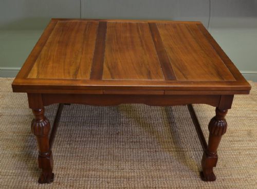 fig 2. Quality Antique Edwardian Solid Walnut Extending Dining Table
