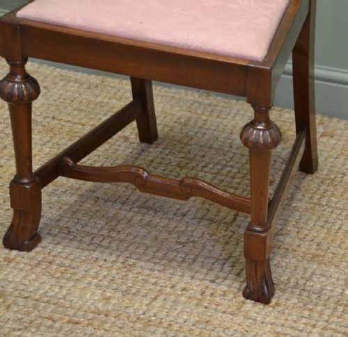 fig 2. Quality Set of Six Antique Edwardian Solid Walnut Dining Chairs