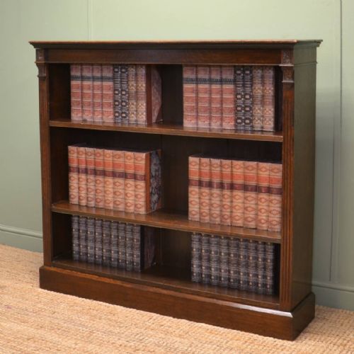 Victorian Oak Antique Open Bookcase
