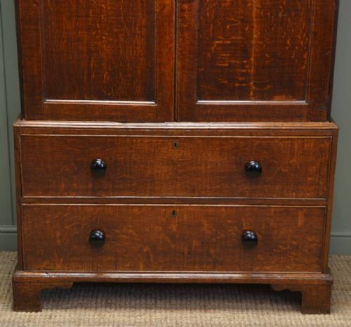 fig 1. Charming Georgian Country Oak Antique Linen Press
