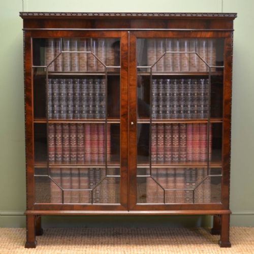 Magnificent Quality Edwardian Mahogany Antique Display Cabinet / Glazed Bookcase