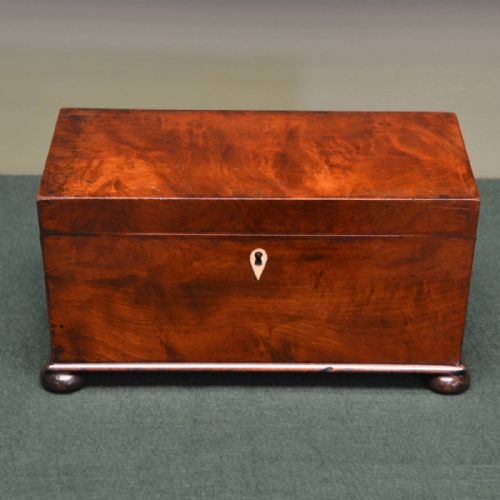 Quality Regency Mahogany Antique Tea Caddy