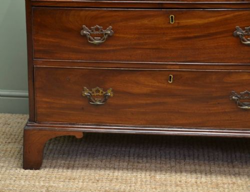 fig 1. Beautifully Figured Georgian Mahogany Antique Chest Of Drawers