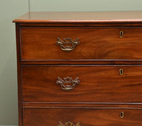 fig 2. Beautifully Figured Georgian Mahogany Antique Chest Of Drawers