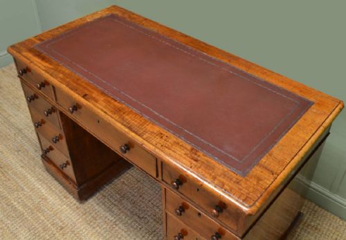 fig 1. Victorian Antique Mahogany Twin Pedestal Desk