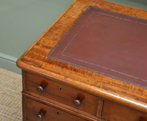fig 2. Victorian Antique Mahogany Twin Pedestal Desk