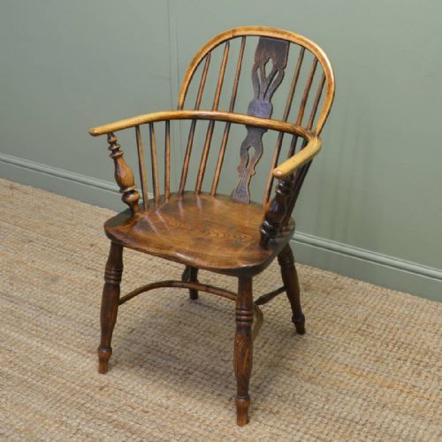 Country Georgian Antique Ash and Elm Windsor Chair