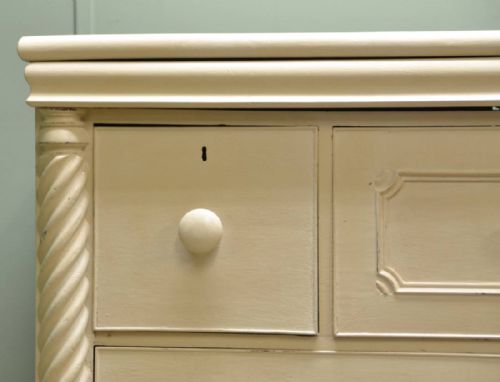 fig 2. Characterful Victorian Large Painted Antique Chest Of Drawers