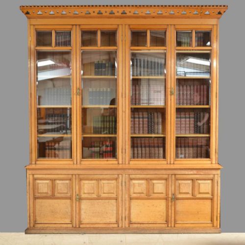 Spectacular Huge Solid Oak Antique Arts and Crafts Victorian Library Bookcase / Dresser