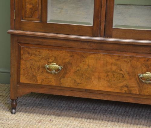 fig 2. Beautifully Figured Late Victorian Walnut Double Wardrobe