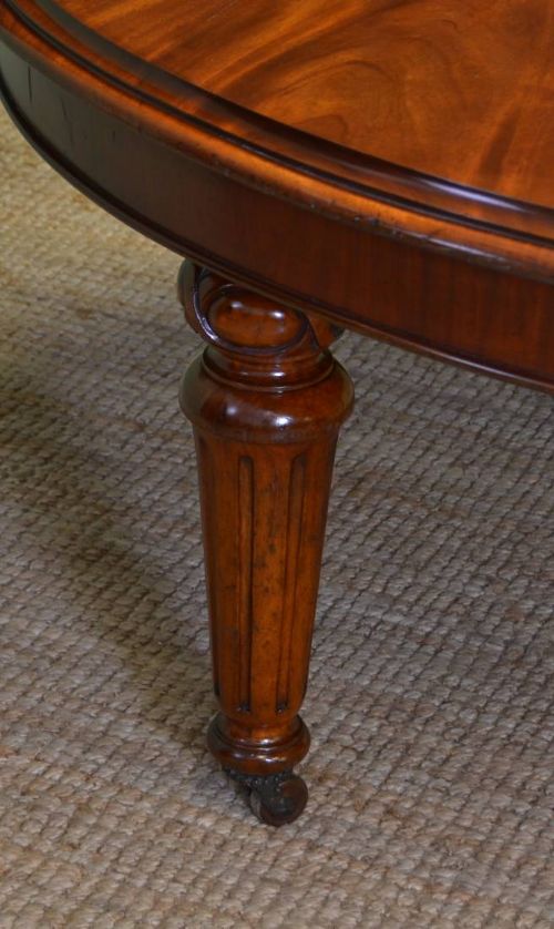 fig 2. Spectacular Large Figured Mahogany Victorian Antique Dining Table.