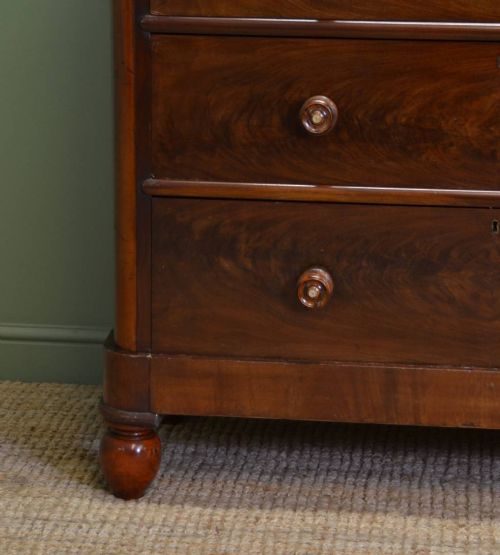 fig 1. Beautifully Figured Mahogany Victorian Antique Chest Of Drawers