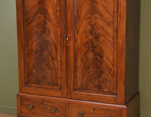 fig 2. Figured Mahogany Georgian Antique Double Wardrobe
