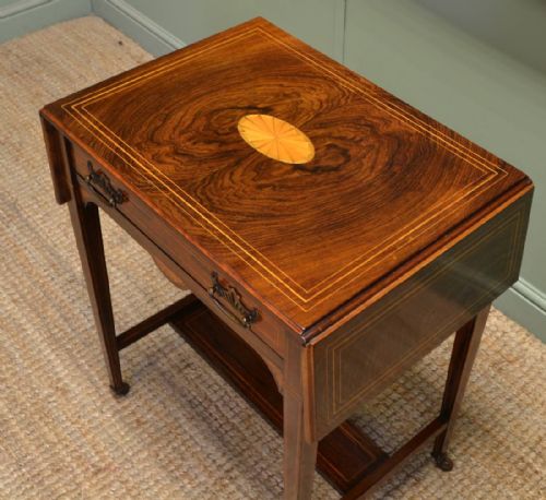 fig 1. Unusual Victorian Figured Rosewood Antique Sofa Table