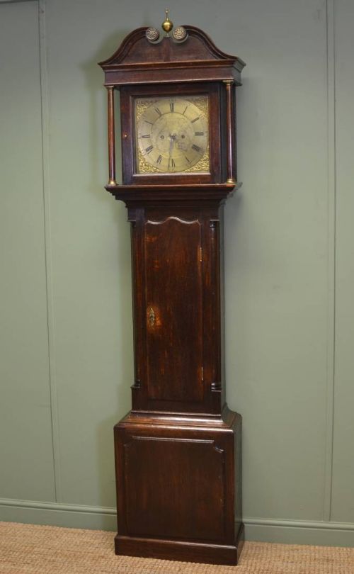 Georgian Country Oak Antique Grandfather Clock