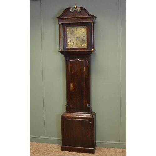 fig 1. Georgian Country Oak Antique Grandfather Clock