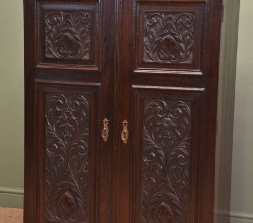fig 1. Superb Quality Victorian Solid Oak Antique Cupboard