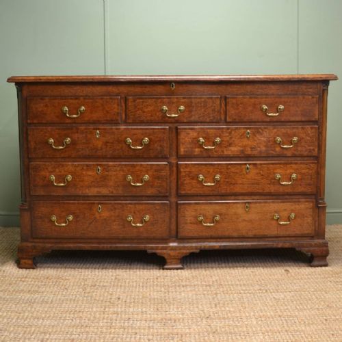 Magnificent Georgian Antique Large Period Oak Country Lancashire Chest