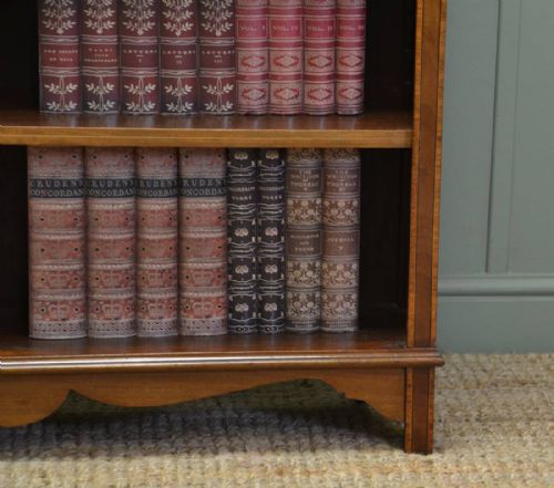fig 1. Inlaid Edwardian Mahogany Antique Open Bookcase