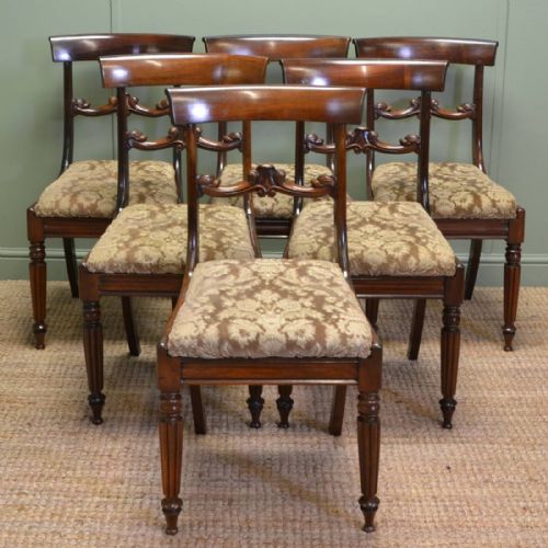 Quality Set of Six Gillows Design William IV Antique Rosewood Dining Chairs