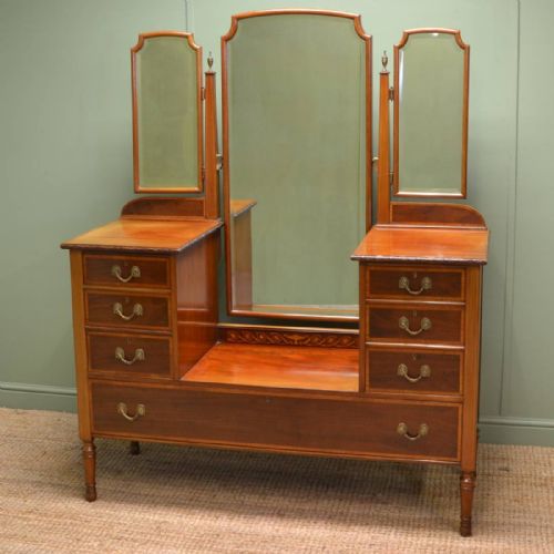 Spectacular  Inlaid Mahogany Antique Victorian Dressing Table