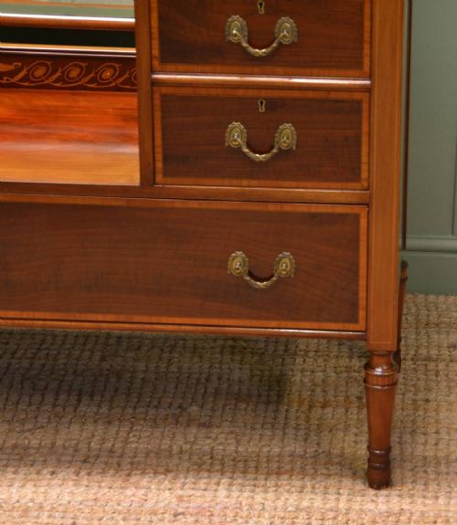 fig 1. Spectacular Inlaid Mahogany Antique Victorian Dressing Table