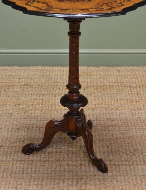 fig 2. Spectacular Inlaid Victorian Walnut Antique Occasional Table