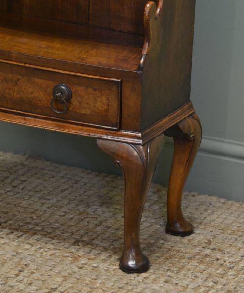 fig 1. Unusual Quality Small Edwardian Figured Walnut Antique Bookstand