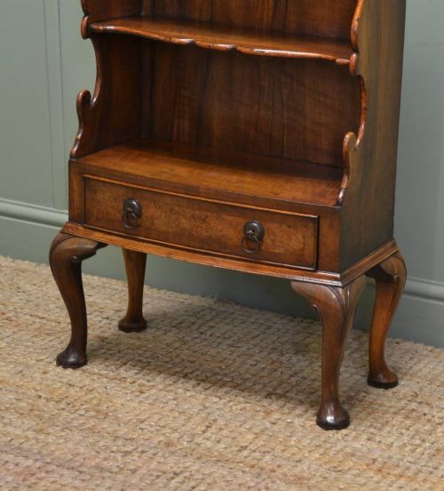 fig 2. Unusual Quality Small Edwardian Figured Walnut Antique Bookstand