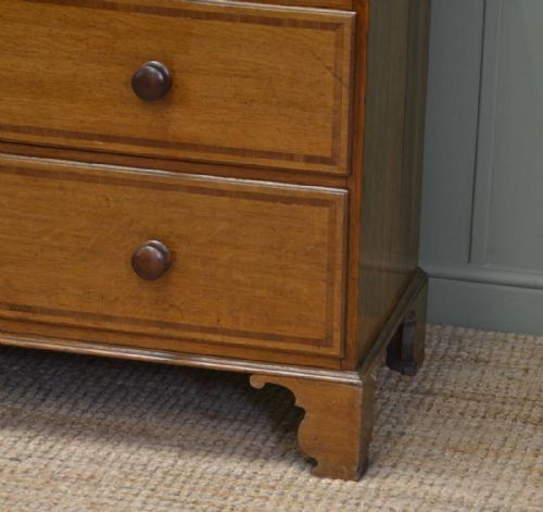 fig 2. Quality Georgian Golden Oak Antique Glazed Bookcase On Chest