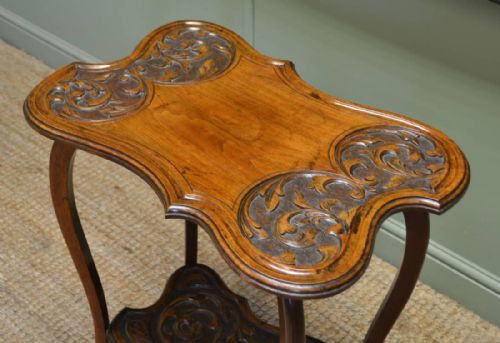 fig 1. Unusual Victorian Carved Walnut Antique Occasional Table