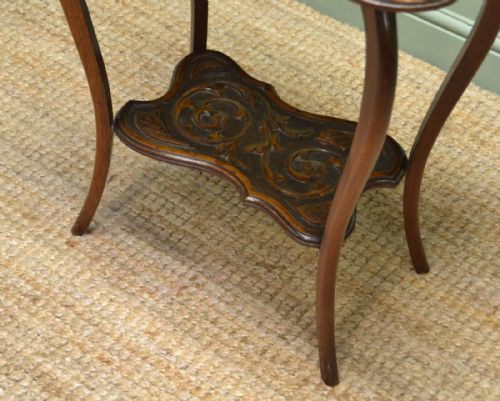 fig 2. Unusual Victorian Carved Walnut Antique Occasional Table