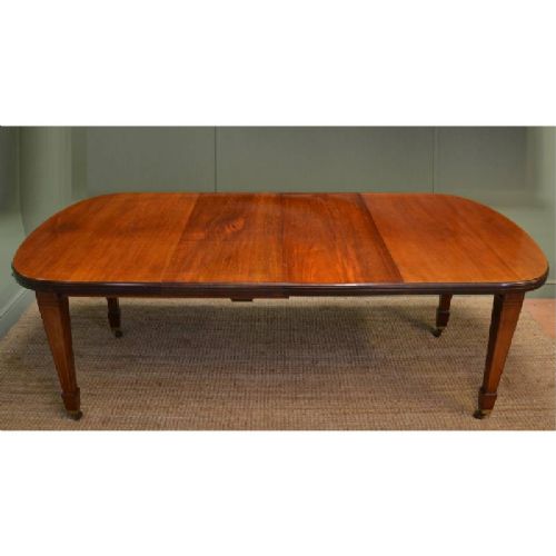 fig 1. Quality Edwardian Solid Mahogany Antique Extending Dining Table