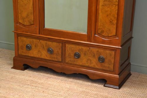 fig 1. Spectacular Quality Victorian Figured Walnut Antique Wardrobe