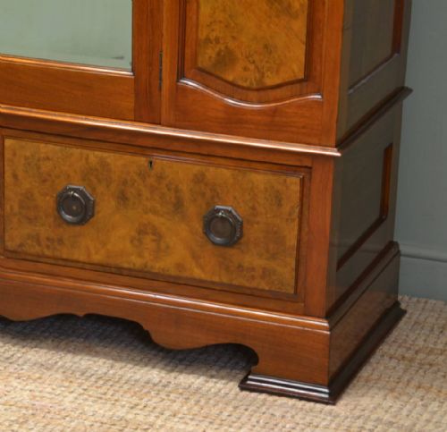 fig 2. Spectacular Quality Victorian Figured Walnut Antique Wardrobe